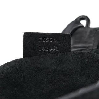 Gucci 76554 Black Calfskin Ruched Bag