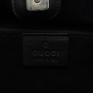 Gucci 76554 Black Calfskin Ruched Bag
