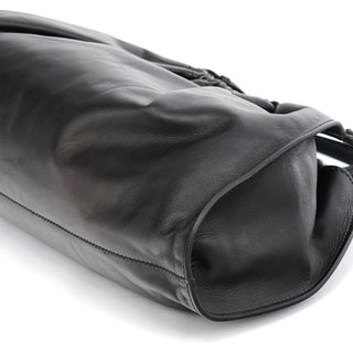 Gucci 76554 Black Calfskin Ruched Bag