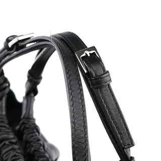 Gucci 76554 Black Calfskin Ruched Bag