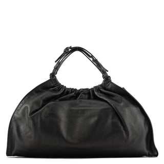 Gucci 76554 Black Calfskin Ruched Bag