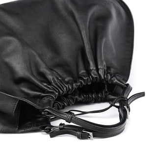 Gucci 76554 Black Calfskin Ruched Handbag