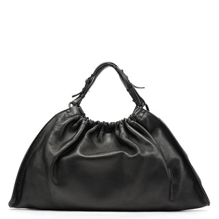 Gucci 76554 Black Calfskin Ruched Handbag