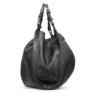 Gucci 76554 Black Calfskin Ruched Handbag