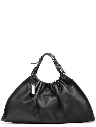 Gucci 76554 Black Calfskin Ruched Handbag