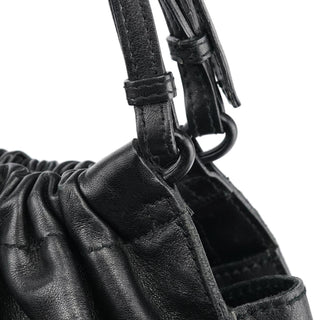 Gucci 76554 Black Calfskin Ruched Handbag