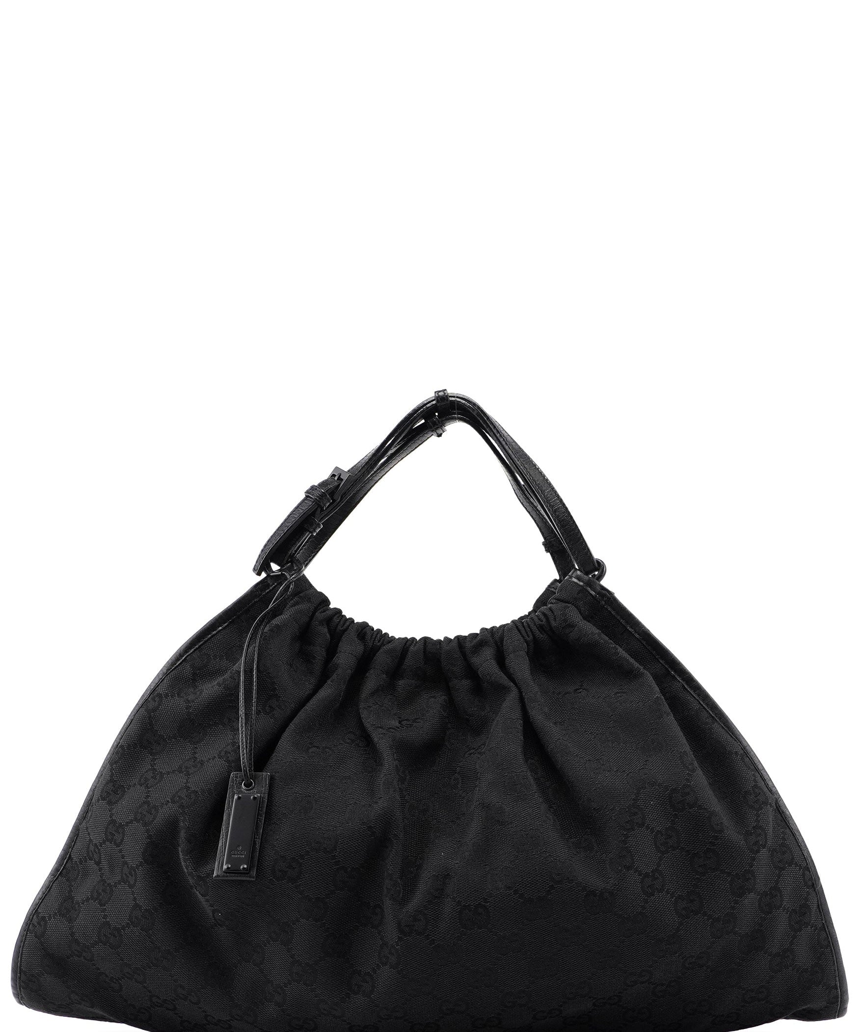 Gucci 76554 Black GG Dual Handle Bag