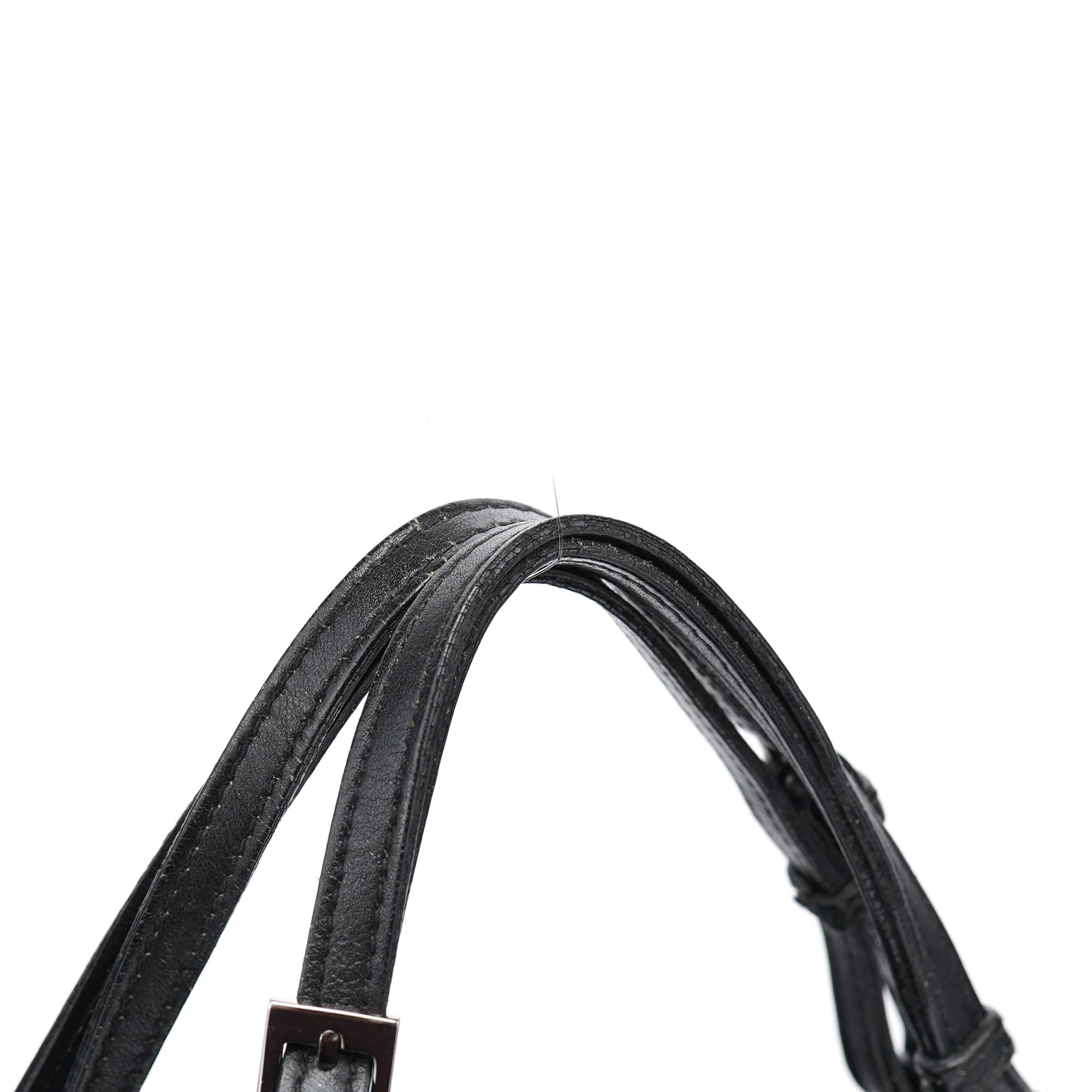 Gucci 76554 Black Leather Ruched Bag