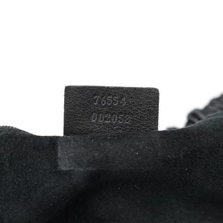 Gucci 76554 Black Leather Ruched Bag