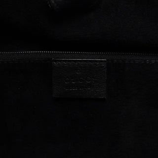 Gucci 76554 Black Leather Ruched Bag