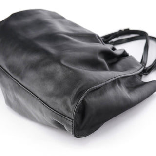 Gucci 76554 Black Leather Ruched Bag