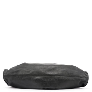 Gucci 76554 Black Leather Ruched Bag