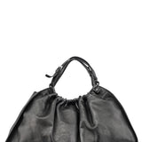 Gucci 76554 Black Leather Ruched Bag