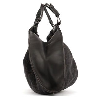 Gucci 76554 Brown GG Canvas Ruched Shoulder Bag