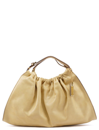 Gucci 76554 Ivory Leather Ruched Tote Bag