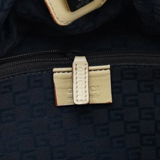 Gucci 76554 Ivory Leather Ruched Tote Bag