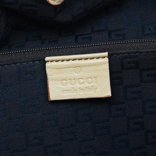 Gucci 76554 Ivory Leather Ruched Tote Bag