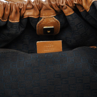 Gucci 76554 Light Brown Ruched Tote Bag