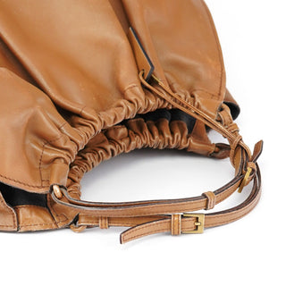 Gucci 76554 Light Brown Ruched Tote Bag