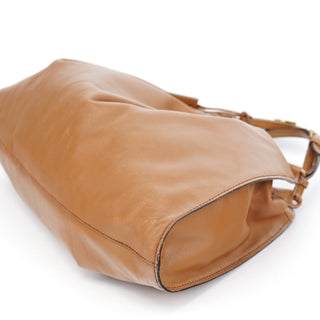 Gucci 76554 Light Brown Ruched Tote Bag