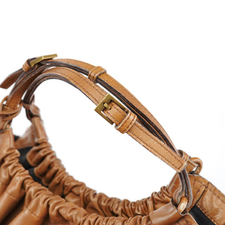 Gucci 76554 Light Brown Ruched Tote Bag