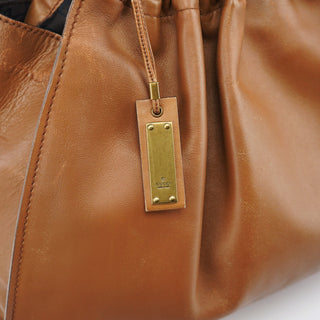 Gucci 76554 Light Brown Ruched Tote Bag