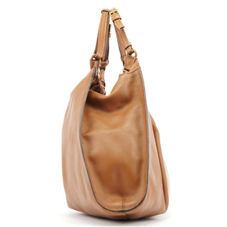 Gucci 76554 Light Brown Ruched Tote Bag