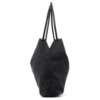 Gucci 90640 Black GG Drawstring Shoulder Bag