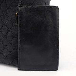 Gucci 90640 Black GG Drawstring Shoulder Bag