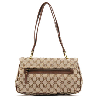Gucci 90643 Beige GG Canvas Turnlock Shoulder Bag