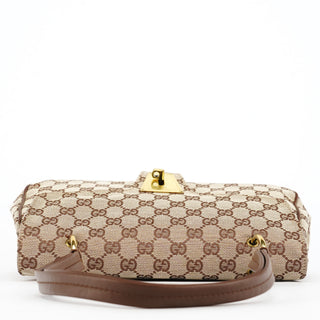 Gucci 90643 Beige GG Canvas Turnlock Shoulder Bag