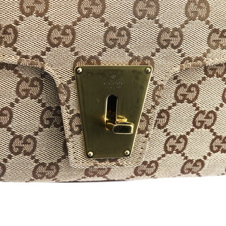 Gucci 90643 Beige GG Canvas Turnlock Shoulder Bag