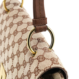 Gucci 90643 Beige GG Canvas Turnlock Shoulder Bag