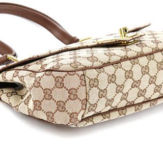Gucci 90643 Beige GG Canvas Turnlock Shoulder Bag