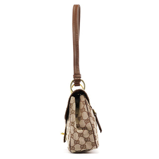 Gucci 90643 Beige GG Canvas Turnlock Shoulder Bag