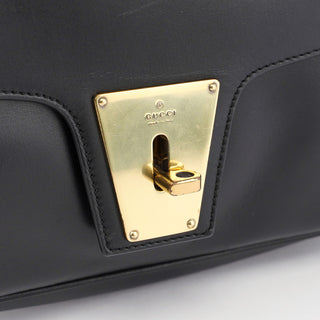 Gucci 90643 Black Calfskin Buckle Shoulder Bag