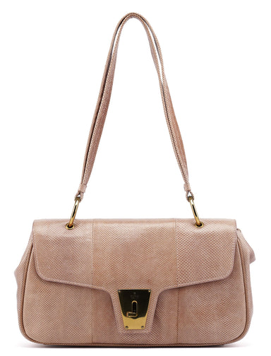 Gucci 90643 Pale Pink Lizard Shoulder Bag