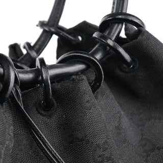 Gucci 90644 Black GG Canvas Drawstring Shoulder Bag