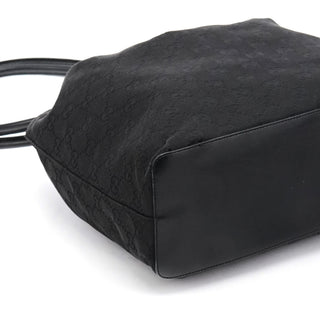 Gucci 90644 Black GG Canvas Drawstring Shoulder Bag