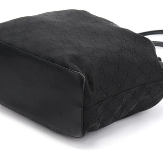 Gucci 90644 Black GG Canvas Drawstring Shoulder Bag