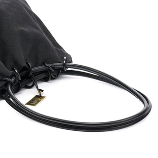 Gucci 90644 Black GG Canvas Drawstring Shoulder Bag
