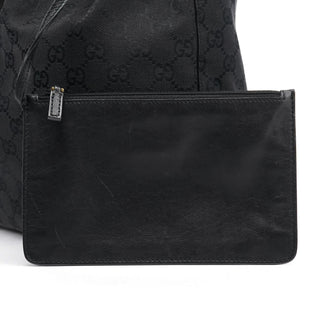 Gucci 90644 Black GG Canvas Drawstring Shoulder Bag
