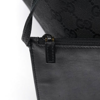 Gucci 90644 Black GG Canvas Drawstring Shoulder Bag