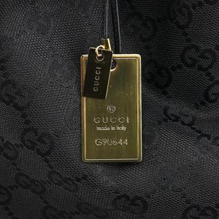 Gucci 90644 Black GG Canvas Drawstring Shoulder Bag