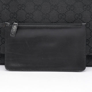 Gucci 90646 Black GG Leather Shoulder Bag
