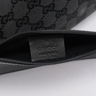 Gucci 90646 Black GG Leather Shoulder Bag