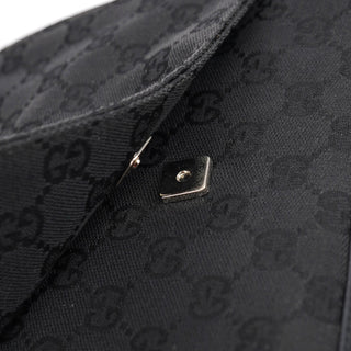 Gucci 90646 Black GG Leather Shoulder Bag