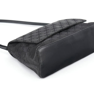 Gucci 90646 Black GG Leather Shoulder Bag