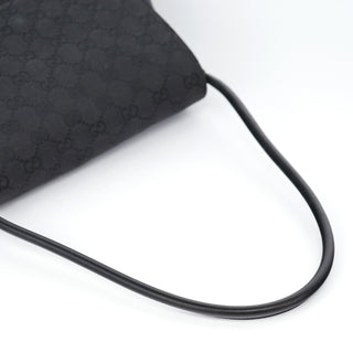 Gucci 90646 Black GG Leather Shoulder Bag