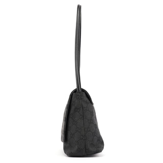 Gucci 90646 Black GG Leather Shoulder Bag